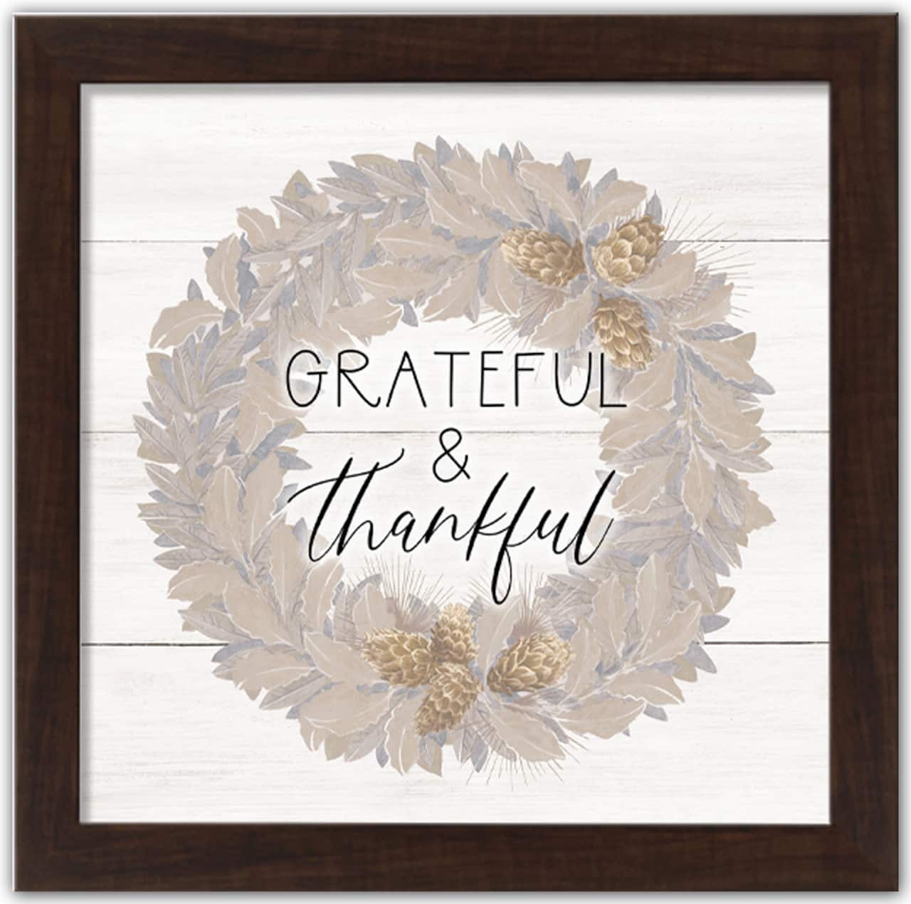 Grateful &#x26; Thankful Fall Print in Black Frame
